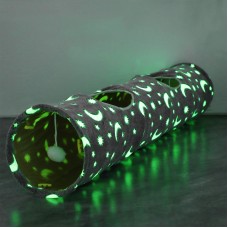 LUCKITTY Cat Tunnel Tube with Plush Ball Toys Collapsible Self-Luminous Photoluminescence, for Small Animals Pets Bunny Rabbits,