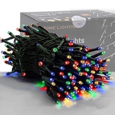 HOME LIGHTING 66ft Christmas Decorative Mini Lights, 200 LED Green Wire Fairy Starry String Lights Plug in, 8 Lighting Modes, fo