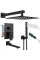 aolemi matte black shower system 10 inches square rainfall shower head with 2 in 1 handheld sprayer and tub spout 3 functions