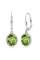 Gem Stone King 925 Sterling Silver Green Peridot Leverback Dangle Earrings For Women (4.20 Cttw, Gemstone August Birthstone, Oval 9X7MM)