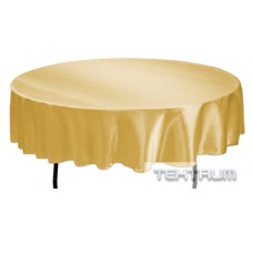 TEKTRUM 70 INCH ROUND SILKY SATIN TABLECLOTH - PREMIUM FABRIC - GOLD COLOR