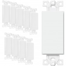 ENERLITES Blank Adapter Insert for Decorator Wall Plates Unbreakable Polycarbonate Thermoplastic UL Listed 6001W10PCS Whit