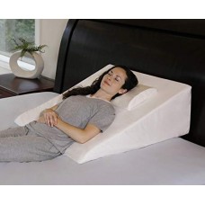 InteVision Extra Large Bed Wedge Pillow (33 x 30.5 x 12 inch) and Headrest Pillow in One Package - Helps Relief from Acid Reflux