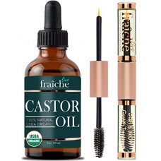 Live Fraiche Castor Oil (2oz) + Filled Mascara Tube USDA Certified Organic, 100% Pure, Cold Pressed, Hexane Free by Live Fraiche. Stimulate G