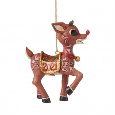 Enesco Rudolph the Red-Nosed Reindeer Dated 2021 Ornament