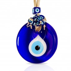 BCS Blue Evil Eye Decor Home Wall Hanging 4 Glass Handmade Turkish Nazar Amulet Good Luck and Protection Charm