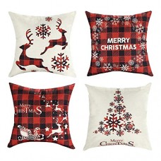 Mimacoo 20x20 Christmas Throw Pillow Covers, Decorative Outdoor Farmhouse Merry Christmas Xmas Christmas Tree Pillow Shams Cases