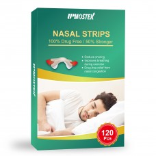 UPMOSTEK Nasal Strips for Snoring, 120 Count Extra Strength Nose Strips for Breathing, Sleep Snore Strips for Men Women, Relieve Nasal Co