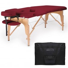 Saloniture Burgundy Portable Massage Table with Carrying Case