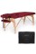 Saloniture Burgundy Portable Massage Table with Carrying Case