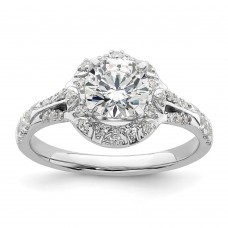 Diamond2Deal 14K White Gold Lab Grown Diamond VS/SI GH, Semi-mount Engagement Ring