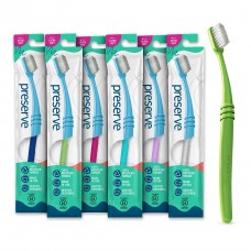 Preserve Eco Friendly Adult Toothbrushes, Made in The USA from Recycled Plastic, Lightweight Package, Ultra Soft Bristles, Color