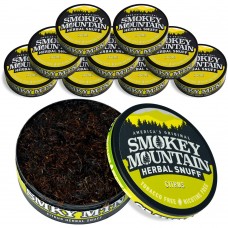 Smokey Mountain Herbal Long Cut - Citrus - 10 Can Box - Tobacco Free and Nicotine Free Snuff