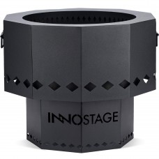 INNO STAGE 21' Smokeless Fire Pit Patented with Portable Carrying Storage Bag Outdoor Living, Low Smoke Firepit Wood Pellet Burning Spark,