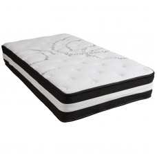 Flash Furniture 12' Capri Comfortable Sleep CertiPUR-US Certified Hybrid Pocket Spring Mattress, Twin Mattress in a Box