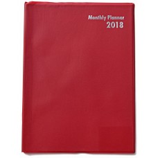 Jot 2018 Planner, Monthly Page Format (Red)