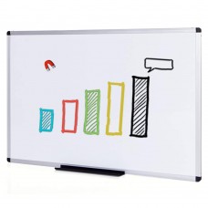 VIZ-PRO Magnetic Dry Erase Board, 24 X 18 Inches, Silver Aluminium Frame