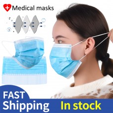 esmaB [USA Stock] Face Cover 50pcs Eco Friendly with Elastic Ear Loop and Fold-able Nose Grip Mask