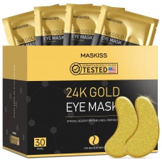 Maskiss 30-Pairs 24K gold Under Eye Patches, Eye Masks for Dark circles and Puffiness, collagen Skin care Products