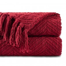 Great Choice Products Red Throw Blanket For Couch, Knit Christmas Throw Blanket For Home Decor, Super Soft Cozy Warm Red Christmas Blanket For W…