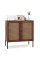 Costway Rattan Buffet Sideboard Cabinet Cupboard with Adjustable Shelf Walnut