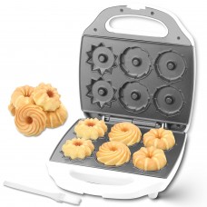 Great Choice Products Mini Donut Maker Machine, Electric Mini Bundt Cake Pan, Bake 6 Bundt Doughnuts With 3 Shapes, Excellent For Breakfast, Snacks…