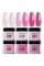 AZUREBEAUTY Pink Dip Powder Nail Set, 6 Colors Light/Hot Pink Cherry Blossom Shades Dipping Powder Starter Kit, French Nail Art