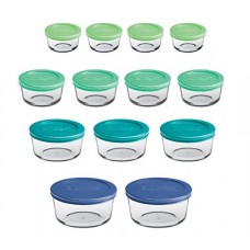 Anchor Hocking Round Food Storage Containers with Plastic Lids, Mixed Sizes, Set of 13