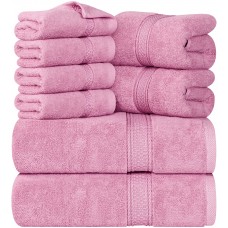 Utopia Towels 8-Piece Premium Towel Set, 2 Bath Towels, 2 Hand Towels, and 4 Wash cloths, 600 gSM 100% Ring Spun cotton Highly A