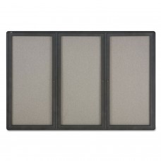 Quartet Enclosed Fabric-Cork Board, 72 X 48, Gray Surface, Graphite Aluminum Frame