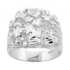 Sabrina Silver Sterling Silver Nugget Ring Square Shape 11/16 inch wide, sizes 8 - 13