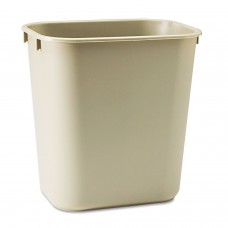 Rubbermaid RCP295500BG Commercial Deskside Plastic Wastebasket, Rectangular, 3 1/2 gal, Beige