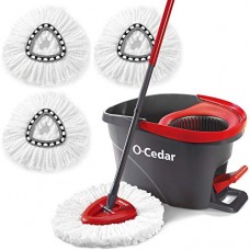 O-Cedar Easywring Microfiber Spin Mop & Bucket Floor Cleaning System with 3 Extra Refills