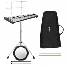 Costway Sonart 32 Note Glockenspiel xylophone Percussion Bell Kit w/ Adjustable Stand