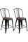 Costway 2 PC Metal Wood Counter Stool Kitchen Dining Bar Chairs