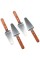 czwestc 4 pcs stainless steel pizza servers with wooden handle, triangular spade pie pastry spatula for cake, dessert, tart,