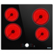 thinkstar 24 Inch Electric Cooktop 4 Burners Electric Stove Top, 220-240V Built-In Electric Ceramic Cooktop With Knob Control,9 Power L…