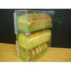 Displays2buy 3 tiers Display w/3 Green trays Acrylic Bread Donut Bagels Cookie CUPCAKE Pastry Bakery Storage