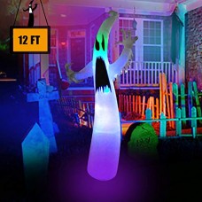 Seasonblow 12 Ft Inflatable Portable Halloween Terrible Ghost Lanterns Indoors and Outdoors Decoration