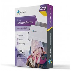 Optiazure Thermal Laminating Pouches 9'x11.5' Inches, Clear, Cleaning Sheet Included, Letter Size (5mil 100Pack)