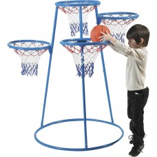 Angeles 4-Hoop Basketball Stand - Blue, Black - Metal - 1 Each