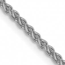 Diamond2Deal 14K White Gold Spiga Chain Necklace, 24' (W-1.5Mm)