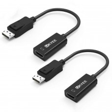 Great Choice Products Displayport To Hdmi Adapter 2-Pack, Display Port Dp To Hdmi Converter Cable Male To Female Port 1080P Compatible With Pc, Mon…