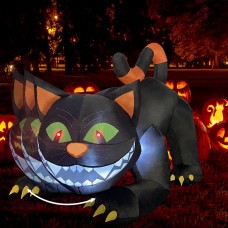 cOMIN Halloween Inflatables 6 FT Outdoor Black cat with Moving Head, Blow Up Yard Decoration with Built-in LEDs for Holiday Part