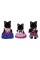 calico critters midnight cat family, dolls, dollhouse figures, collectible toys with 4 figures included