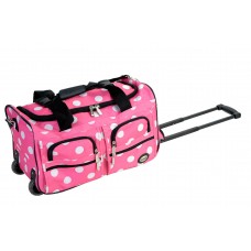 Rockland Fox Luggage 22' ROLLING DUFFLE BAG, PINK DOT