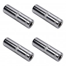 utoolmart deep socket, 4 pcs 1/4 inches drive 6-point socket, 10mm metric socket, 45# steel chrome finish, for general repair