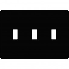 Lutron Fassada 3 Gang Wallplate for Toggle-Style Dimmer and Switches, FW-3-BL, Black (1-Pack)