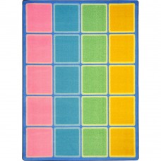 Joy Carpets BLOCKS ABOUND RUG 5.4 X 7.8 RECTANGLE PASTEL