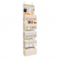 univivi 6-shelf over door hanging organizer fabric door storage with 5 large pockets and 3 small pvc pockets wall mount hangi